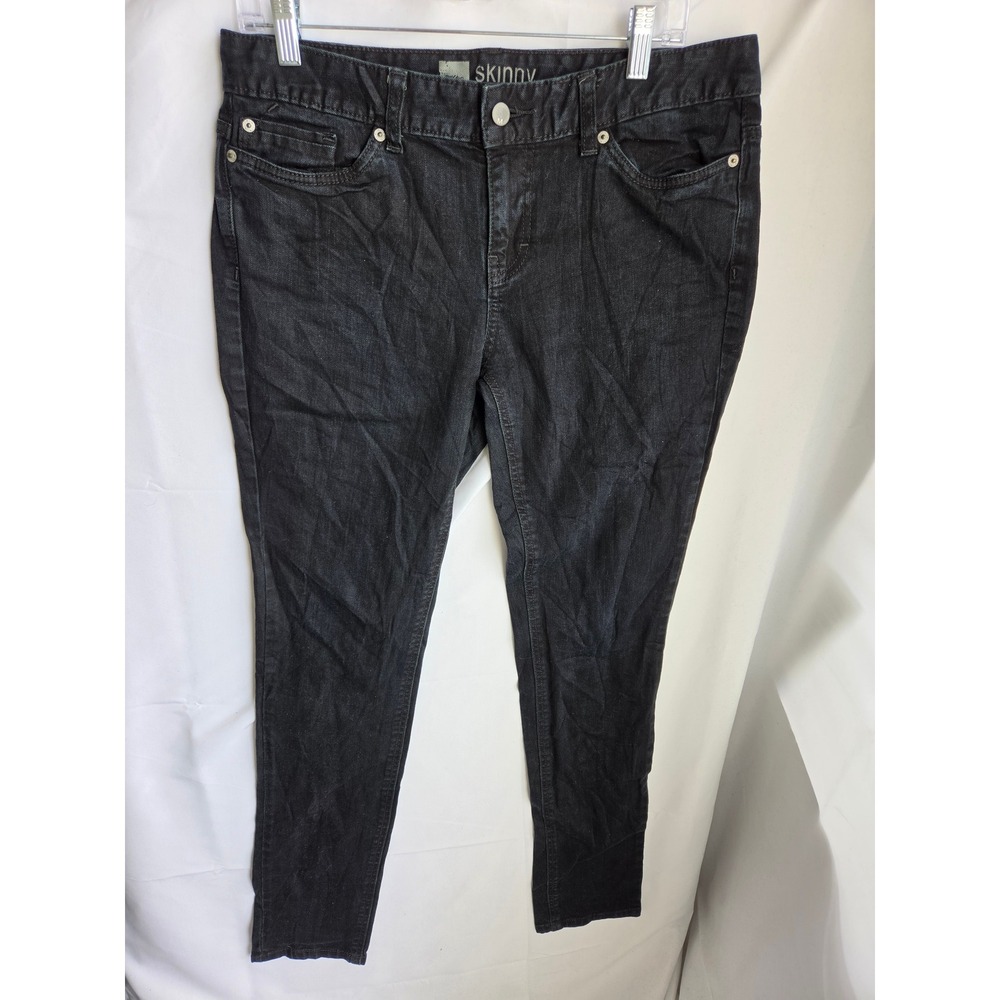 Mossimo Skinny Premium Denim Jeans Womens Black Dark Skinny Mid Slim